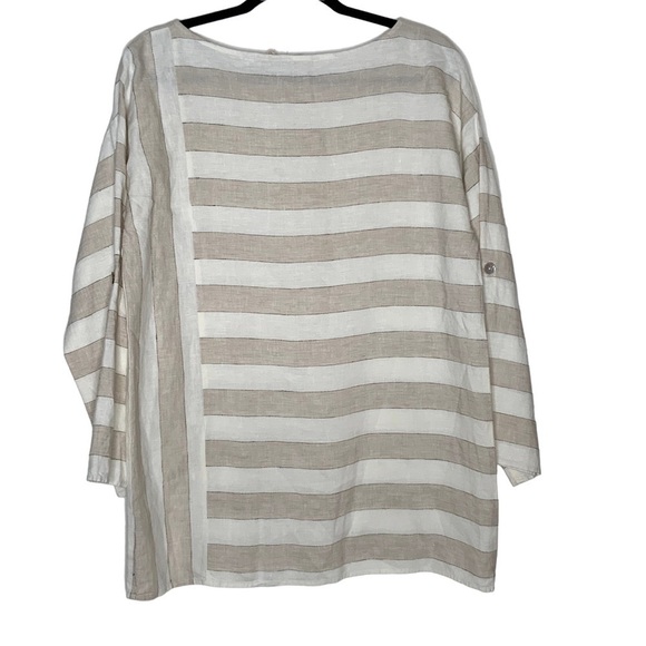 Soft Surroundings cream colored linen top. Size M - Picture 3 of 7